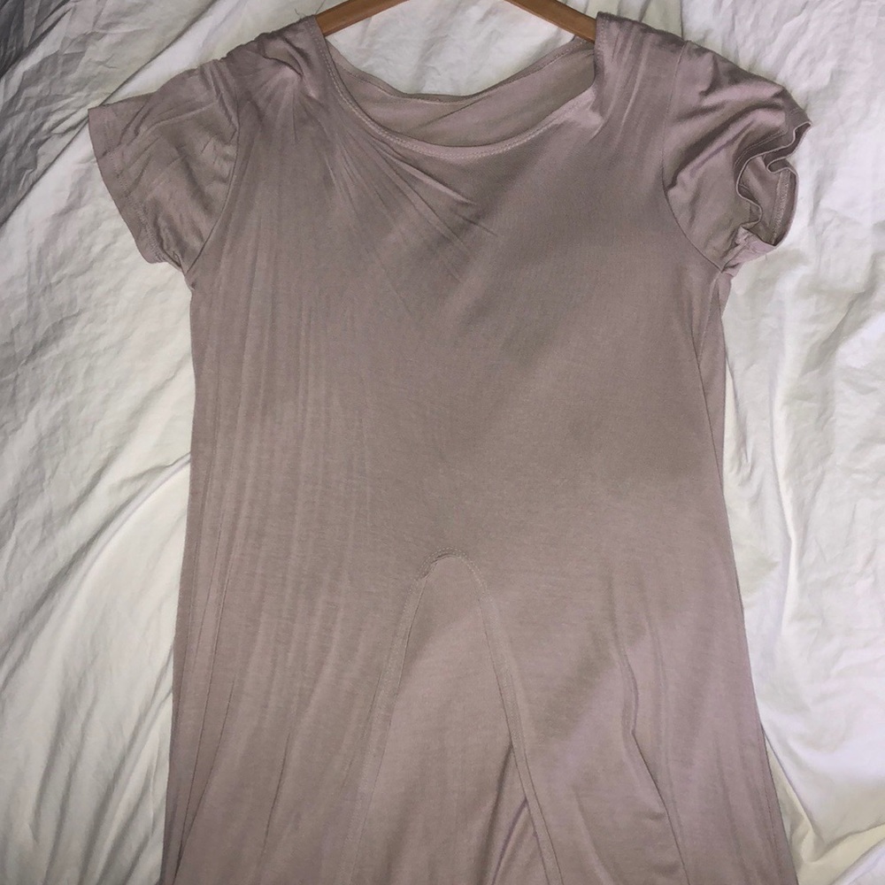 BOGO Nude Pink T-Shirt Dress With Slit